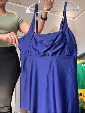 Plus Size Blue Tankini Top